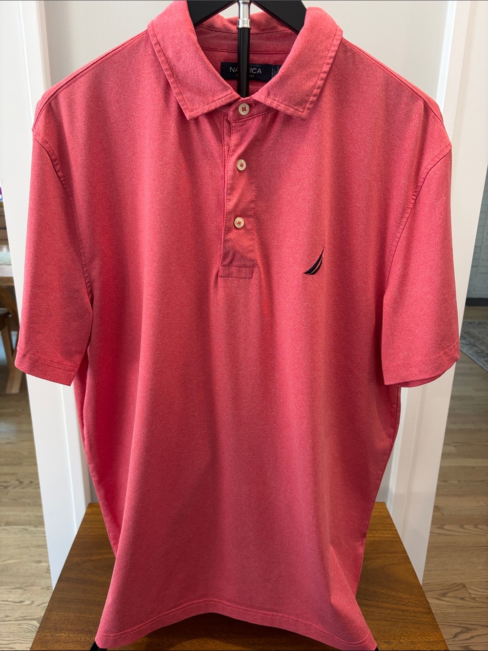 Nautica Men's Coral Red Short-Sleeve Polo